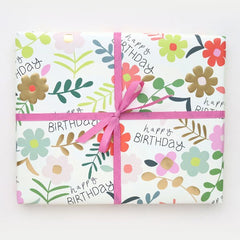Happy Birthday Floral Sheet Wrap