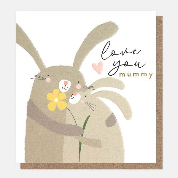 Love You Mummy Bunny Hugs Mother's Day Card