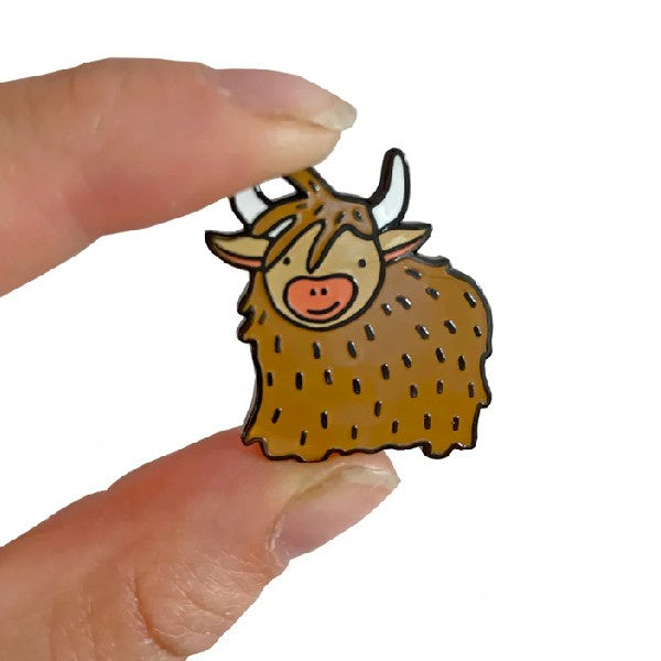 Highland Cow Enamel Pin Badge