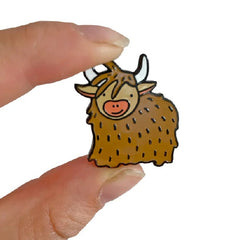 Highland Cow Enamel Pin Badge