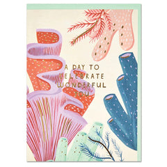Wonderful You Coral Birthday Card
