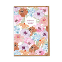 Happy Birthday Cottage Garden Card
