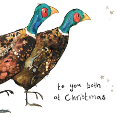 To You Both At Christmas Pheasants Christmas Card by Catherine Rayner