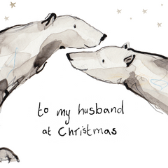 To My Husband At Christmas Polar Bear Christmas Card by Catherine Rayner