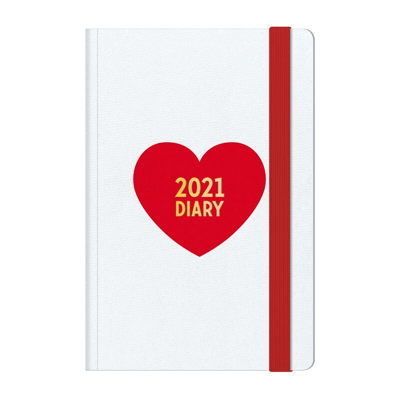Heart 2021 Medium Weekly Diary With Notebook