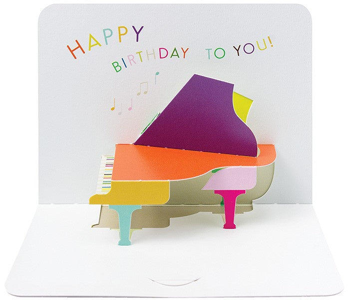 3D Grand Piano Happy Birthday Pop-Up Card