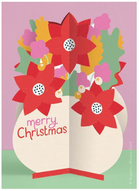 Poinsettia Fold-out Christmas Card