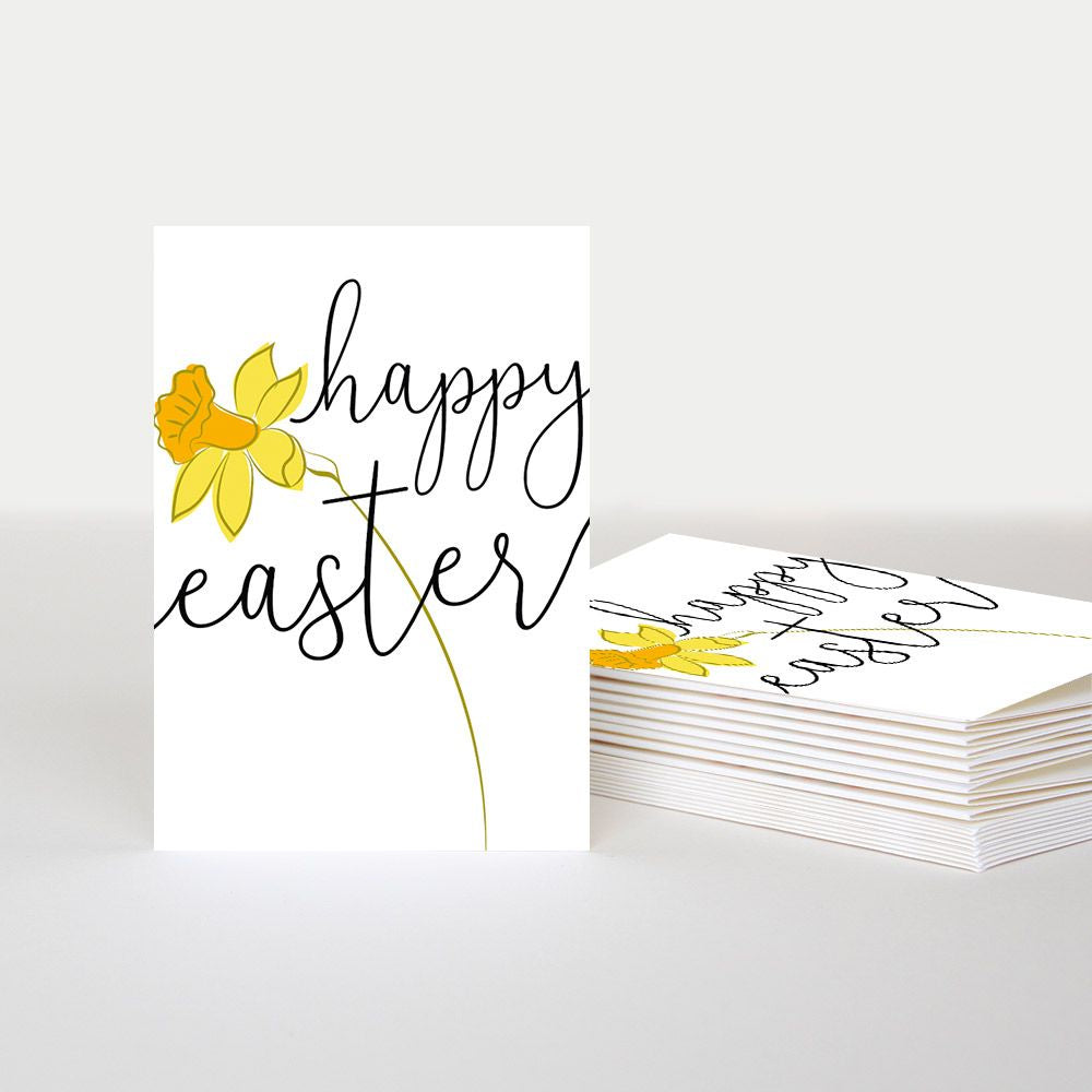 Happy Easter Daffodil Pack of 10 Cards