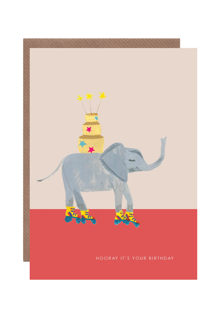 Hooray Birthday Elephant Card