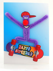 Skateboard Puffy Birthday Card