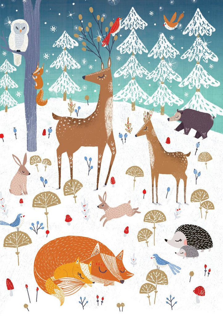Frosty Forest Friends Christmas Card