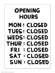 Opening Hours Postcard