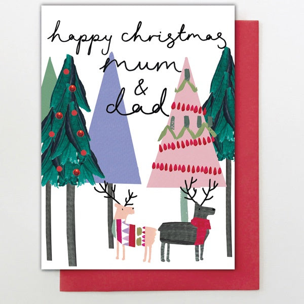 Mum & Dad Trees & Reindeers Card