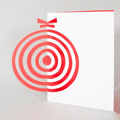 Red Cut Out Bauble Christmas Card