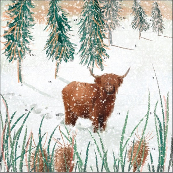 Let It Snow Highland Cow Advent Calendar