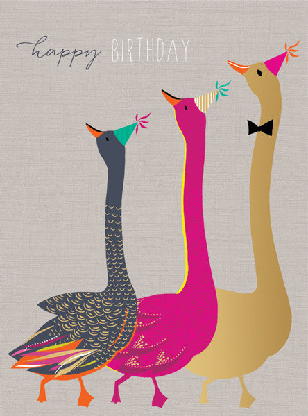 Happy Birthday Gaggle of Geese Card