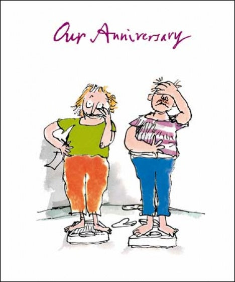 Couple on Scales Quentin Blake Card