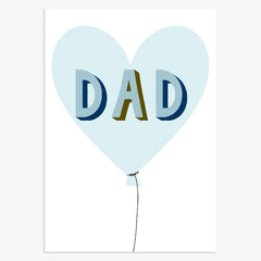 Dad Heart Balloon Father's Day Card