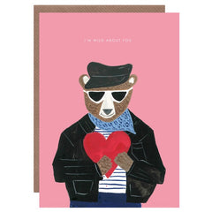 Wild About You Bear Valentines Day Card