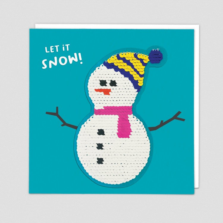 Let it Snow Reversible Sequin Patch Card