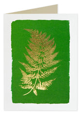 Gold Foiled Green Fern Pack of 5 Cards