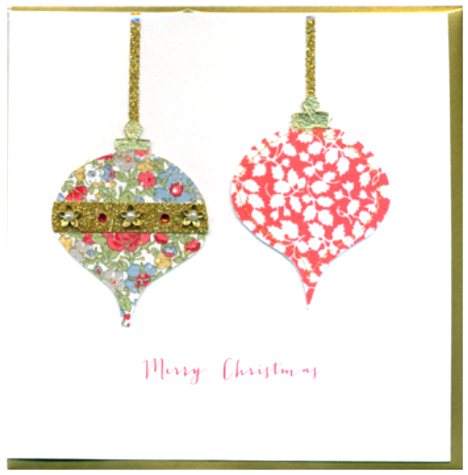 Collage Bauble Christmas Card