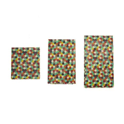 Multicoloured Reusable Beeswax Wraps