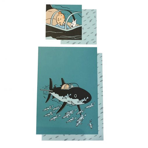Tintin Duvet Set Shark Submarine