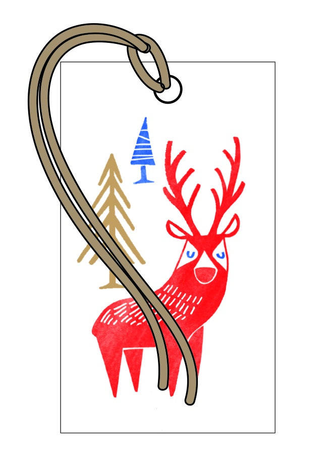 Red Deer Pack of 4 Gift Tags
