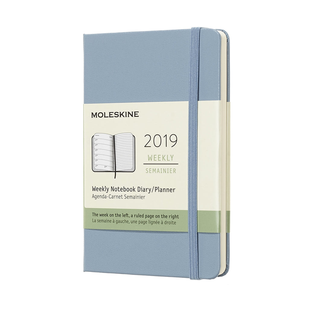 2019 Moleskine Weekly Pocket Planner Hardcover Cinder Blue