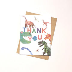 Dinosaur Collage Thank You Pack of 8 Cards