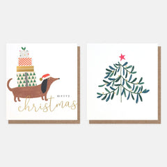 Merry Christmas Dog & Tree Mixed Charity Pack