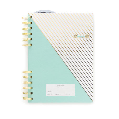 Mint Notebook with Gold Foil Stripe