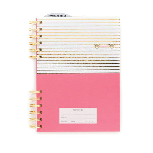 Pink Notebook with Gold Foil Stripe