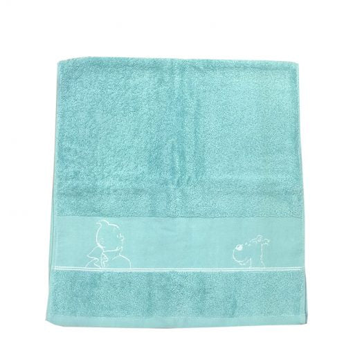 Tintin Bath Sheet Aqua Towel
