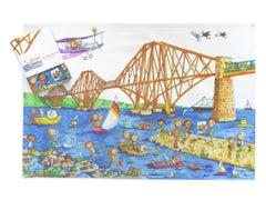 Forth Rail Bridge Gingerpaws Tea Towel