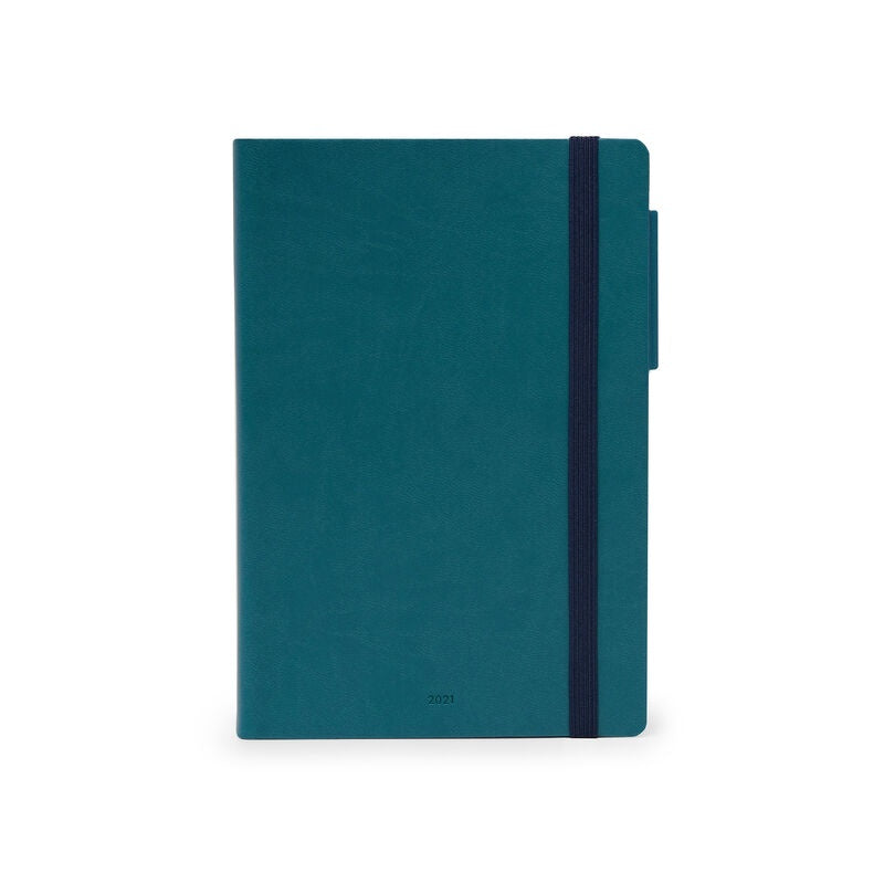 Medium Daily Diary 2021 Petrol Blue