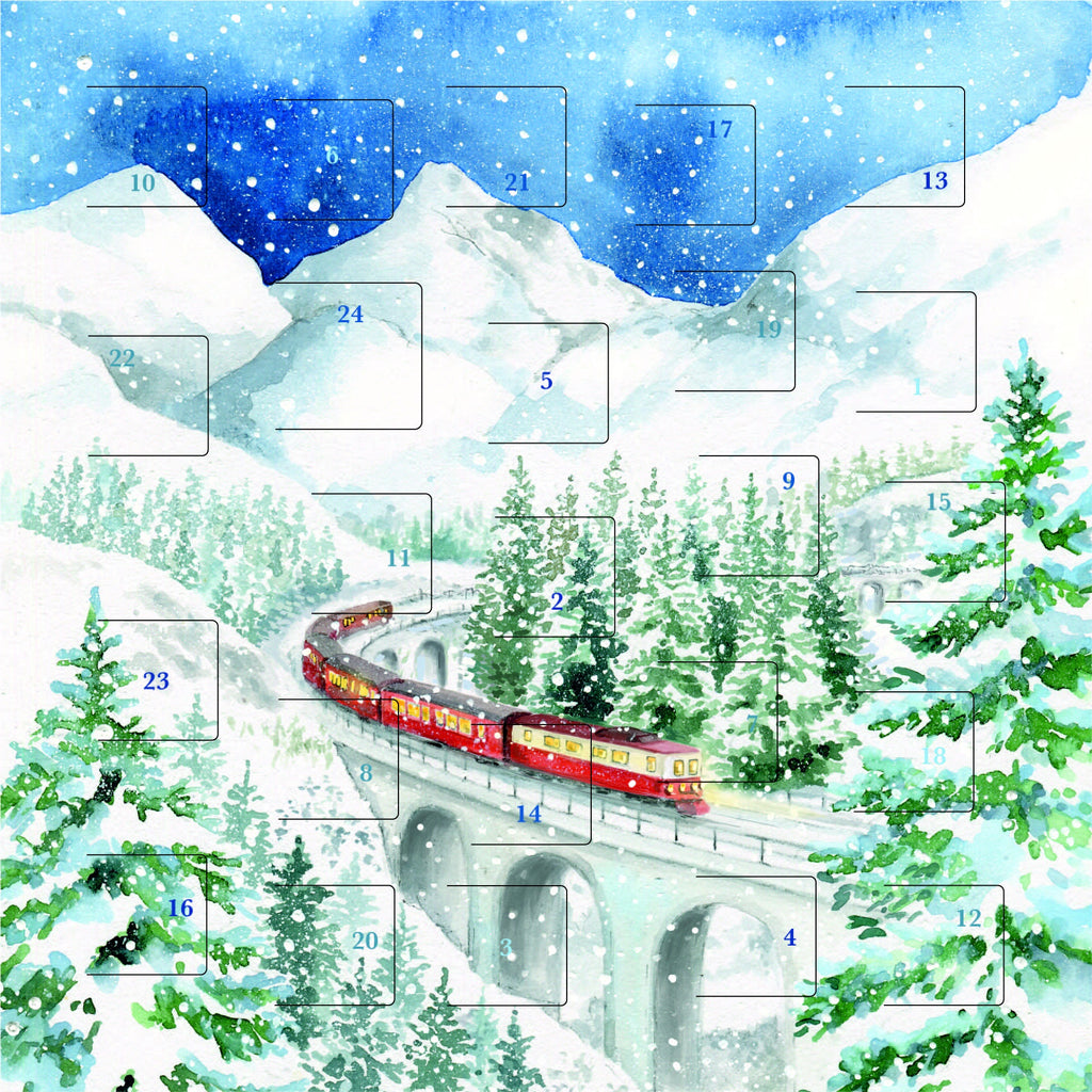 Snowy Train Advent Card