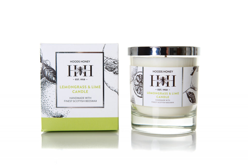 Lemongrass and Lime Beeswax Candle in Glass Jar