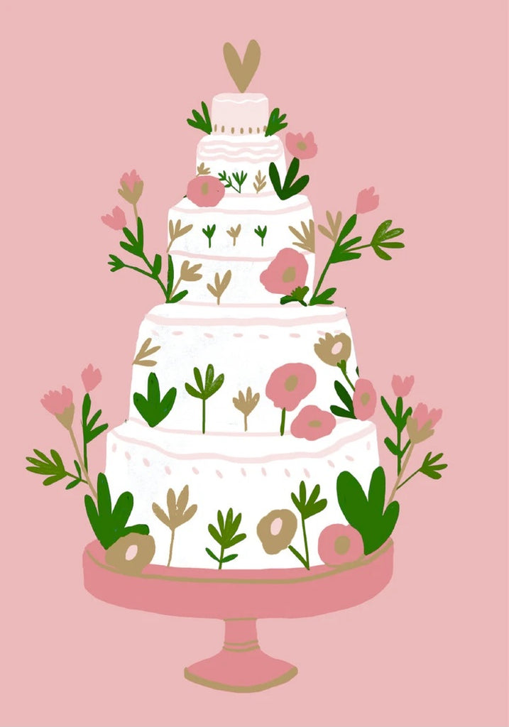 Five Tiered Wedding Cake Card