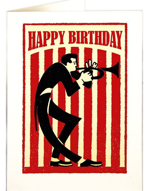 Happy Birthday Jazz Trumpet Card