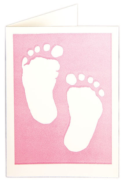 New Baby Pink Feet Mini Card
