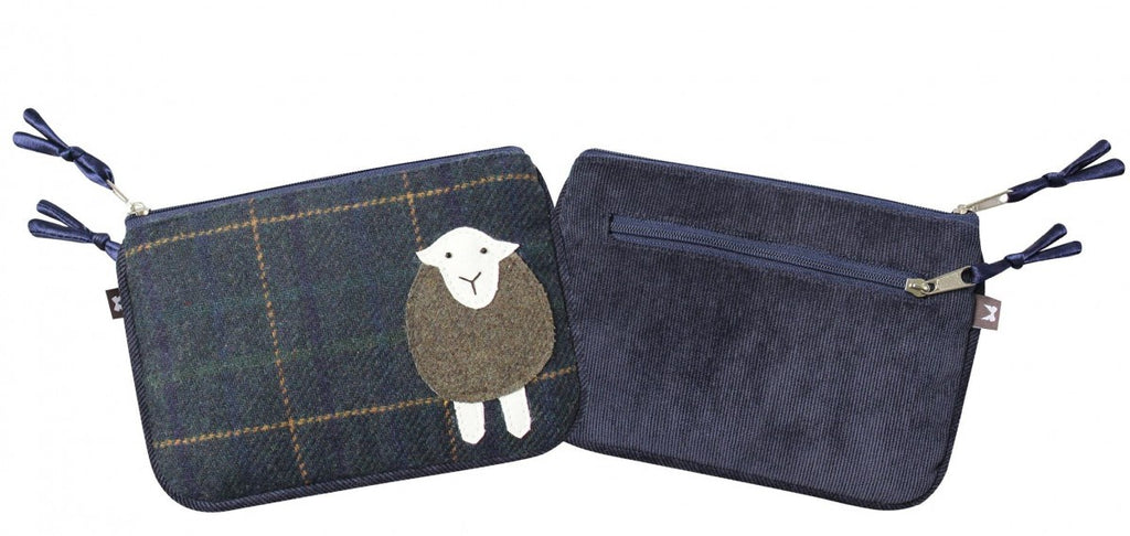 Navy Tweed Sheep Juliet Purse