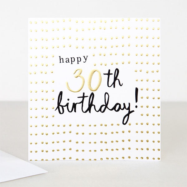 Gold 30th Birthday Card