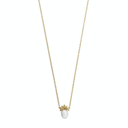 Gold Pineapple With Stone Necklace