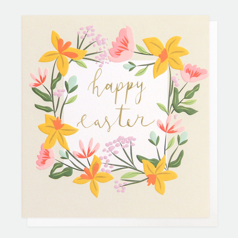 Happy Easter Foiled Wreath Card