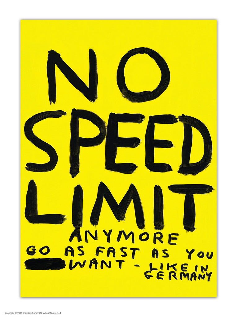 No Speed Limit Postcard