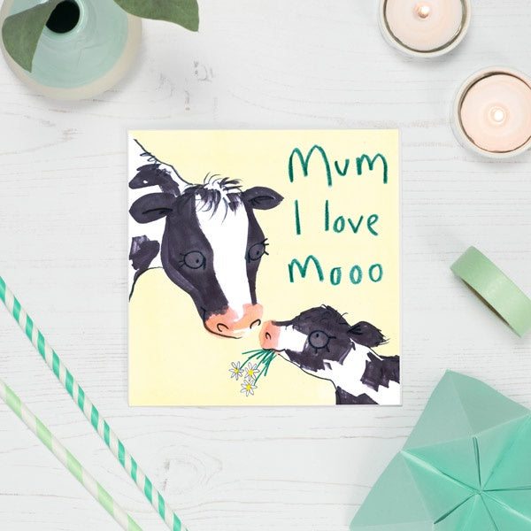 Mum I Love Moo Card