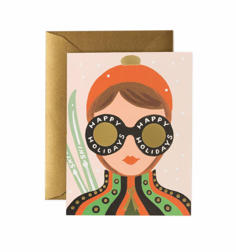 Ski Girl Christmas Card