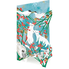 Festive Minks Laser Cut Card
